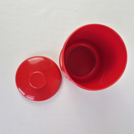 3x Vintage EMSA rode voorraadpotten