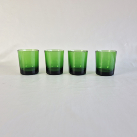 Jaren 70  France Groene Drinkglazen Set van 4