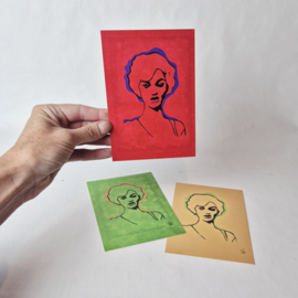 Retro Pop Art Ansichtkaarten Set van 3