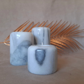 Set van 3 vintage marmeren waxinelichthouders | Theelichtjes