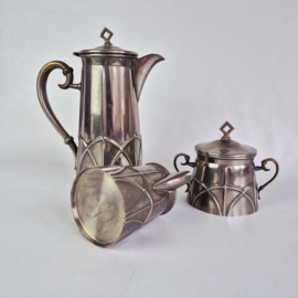 Art Deco Koffiestel, koffieset, Art Deco design, jaren 30 patroon