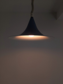 Vintage jaren 70 hanglamp heksenhoed grijs