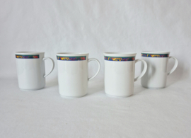 Vintage set van 4 mokken Tognana Italy | Jaren 90 bekers