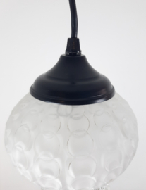 Glazen hanglampje, vintage lampenkap, MCM hanglamp