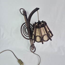 Vintage Rotan Wandlamp