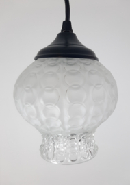 Glazen hanglampje, vintage lampenkap, MCM hanglamp