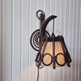 Vintage Rotan Wandlamp