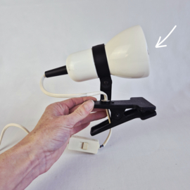 Jaren 80 Wit met Zwarte Klemlamp