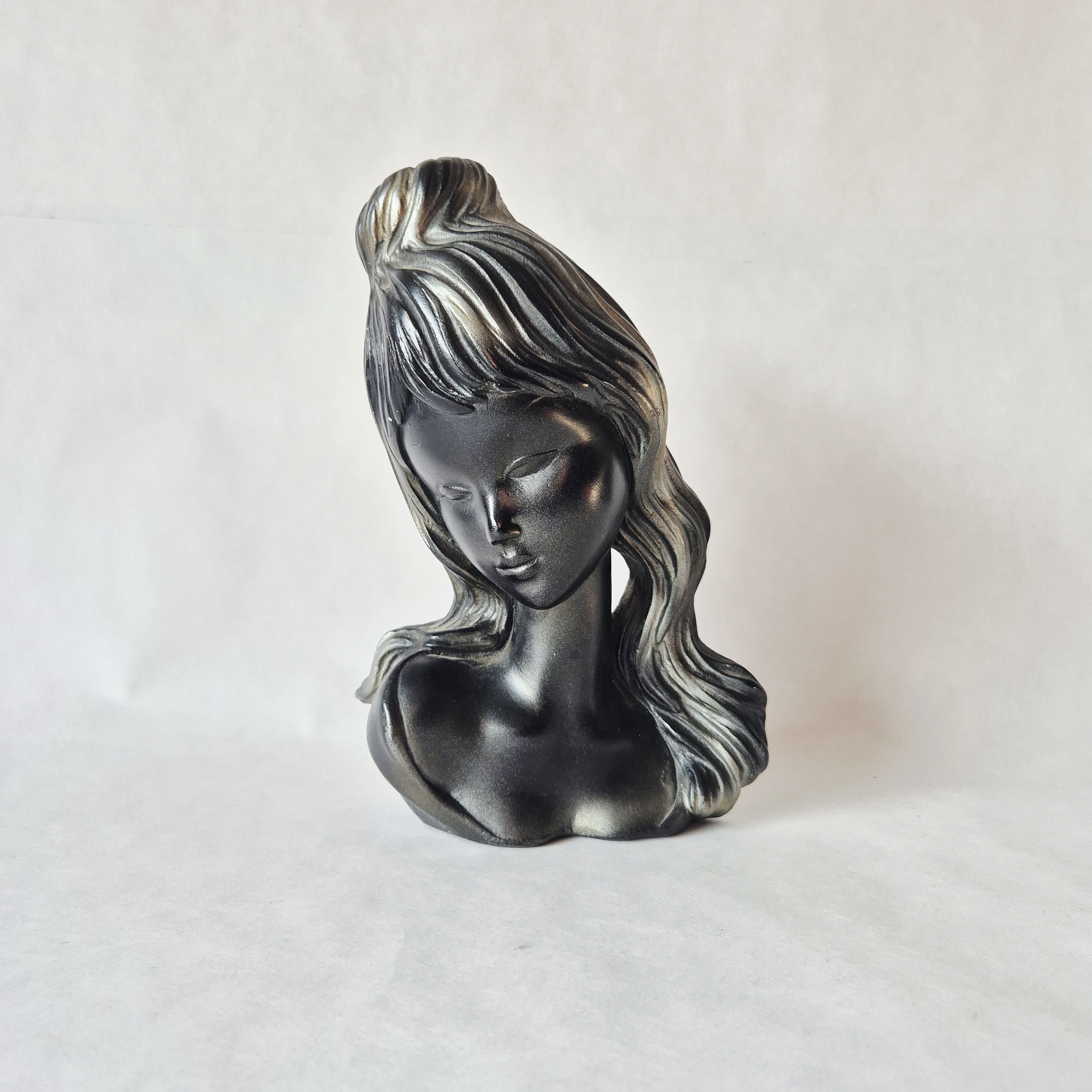 Jaren 50 wandsculptuur | Keramisch beeld portret | Wandhanger masker