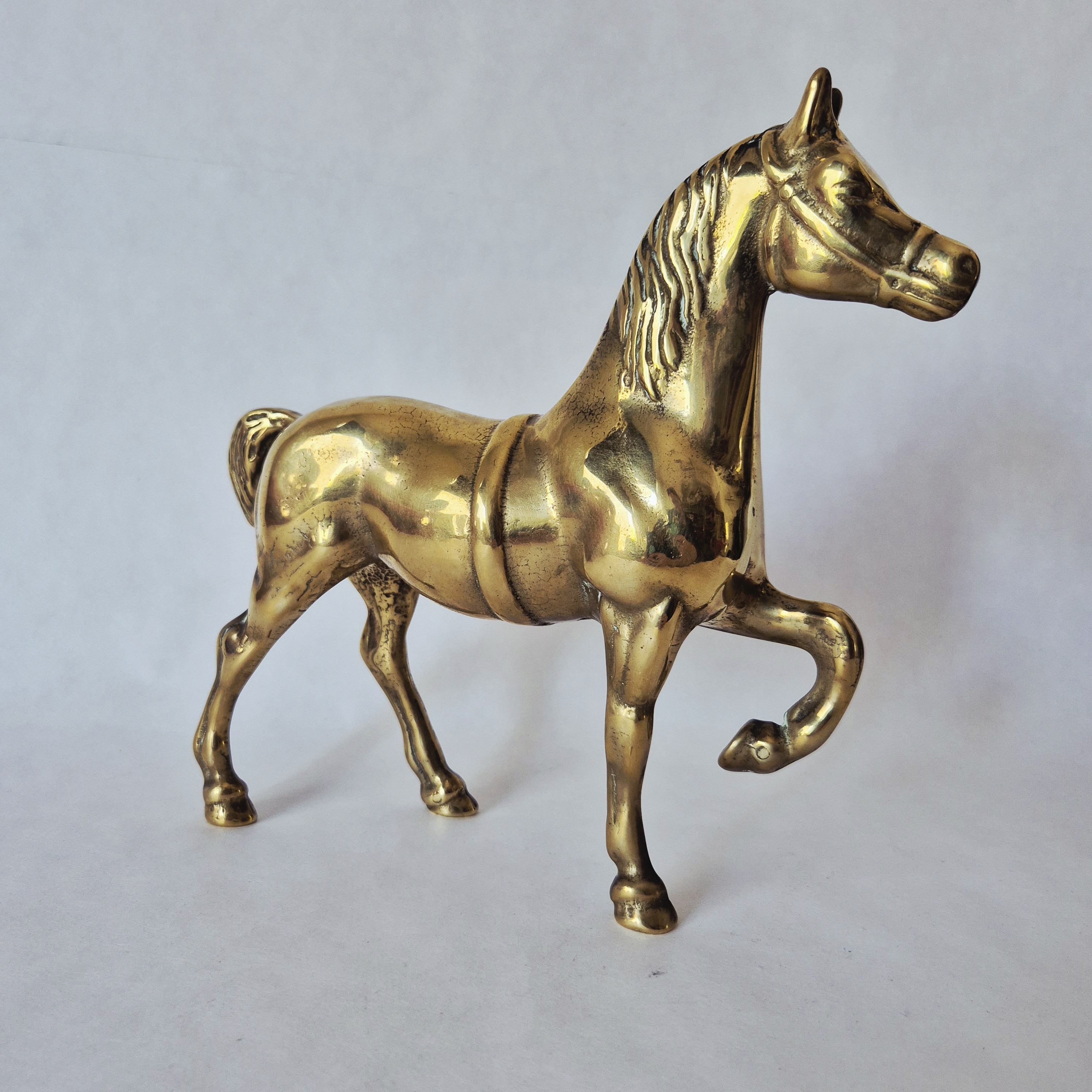 Vintage messing beeld paard