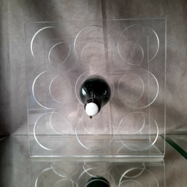 Jaren 80 plexiglas wijnrek