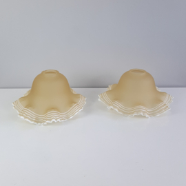 Vintage Jaren 60 glazen lampenkappen | Tulip lampenkap geel