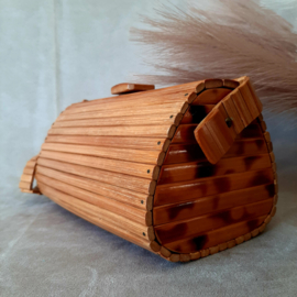 Vintage bamboe tas | Tas uit de jaren 60/70 | Houten tas