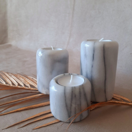 Set van 3 vintage marmeren waxinelichthouders | Theelichtjes