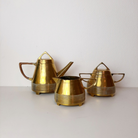 Art Deco theeset van J. N.  Daalderop Tiel | Theekan, suikerpot en melkkan | Jaren 30