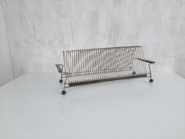 Jaren 70 LP rek, vintage standaard met 40 sleuven, platenrek