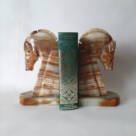 Onyx boekensteunen paard | Vintage boekensteun uit de jaren 70