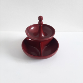 Jaren 70 snacktoren Emsa, pindaset, space age design, vintage snackset