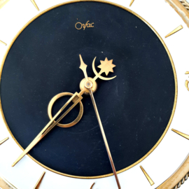 Orfac Sunburst wandklok | MCM klok | Jaren 60 klok zon, maan, ster | Midcentury modern klok