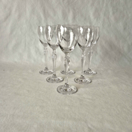 Set kristallen wijnglazen |  Vintage kristallen glazen met bewerkte voet