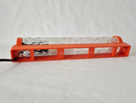 Set van 2 jaren 70 wandlampen oranje met bewerkt glas
