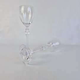 Set kristallen wijnglazen |  Vintage kristallen glazen met bewerkte voet