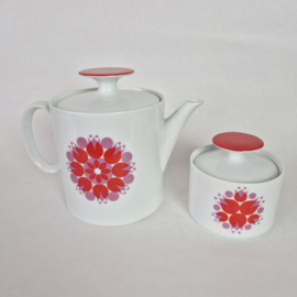 Thomas Rosenthal Germany theepot en suikerpot | Pinwheel theeservies