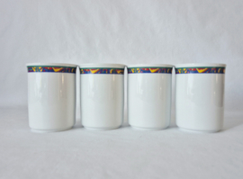 Vintage set van 4 mokken Tognana Italy | Jaren 90 bekers