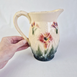 Pichet Barbotine | Vintage Franse Majolica Kan