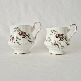 Set van 2 vintage Royal Windsor koffie kopjes | Dames en heren kop en schotel