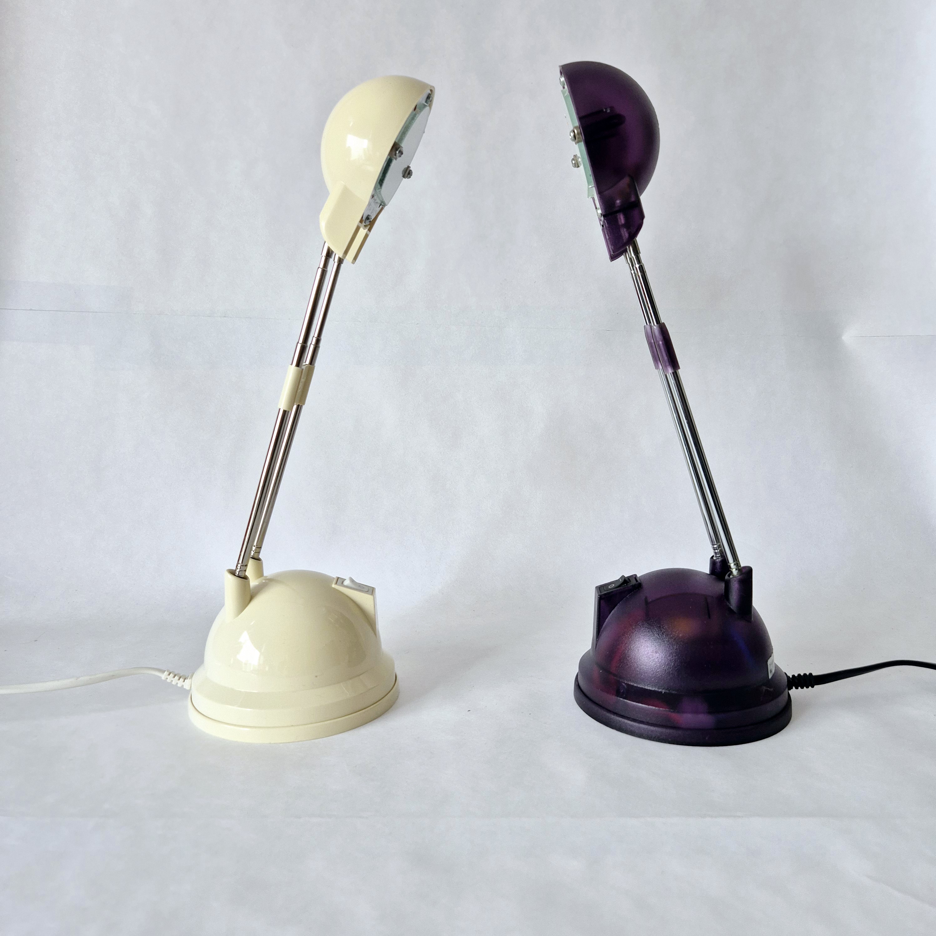IKEA Espressivo Clear telescopische Bureaulamp | Retro 1990s Space Age Y2K Lighting | Wit of paars transparant