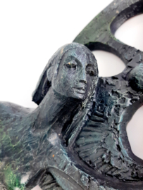 70s kunstwerk, Kunsthars, jaren 70, vintage kunst, wandsculptuur