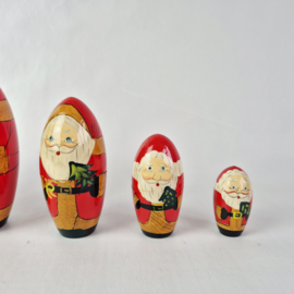 Vintage kerst matroesjka | Matroesjka kerstman