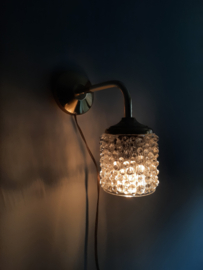 Wandlamp vintage glazen kap met nieuw armatuur