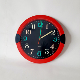 Memphis stijl wandklok | Vintage klok jaren 80 | Quartz wandklok