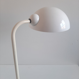 Vintage witte bureaulamp, jaren 70 tafellamp, design werklamp