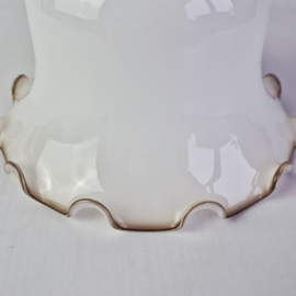 Jaren 50 witte lampenkap glas