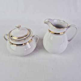 Bohemia porseleinen suikerpot en melkkan