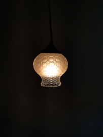 Glazen hanglampje, vintage lampenkap, MCM hanglamp