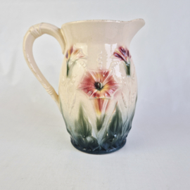 Pichet Barbotine | Vintage Franse Majolica Kan