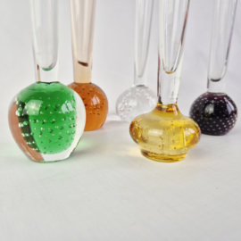 Set van 5 vaasjes bubbels | Gekleurde glazen bolvazen | Rozenvaas