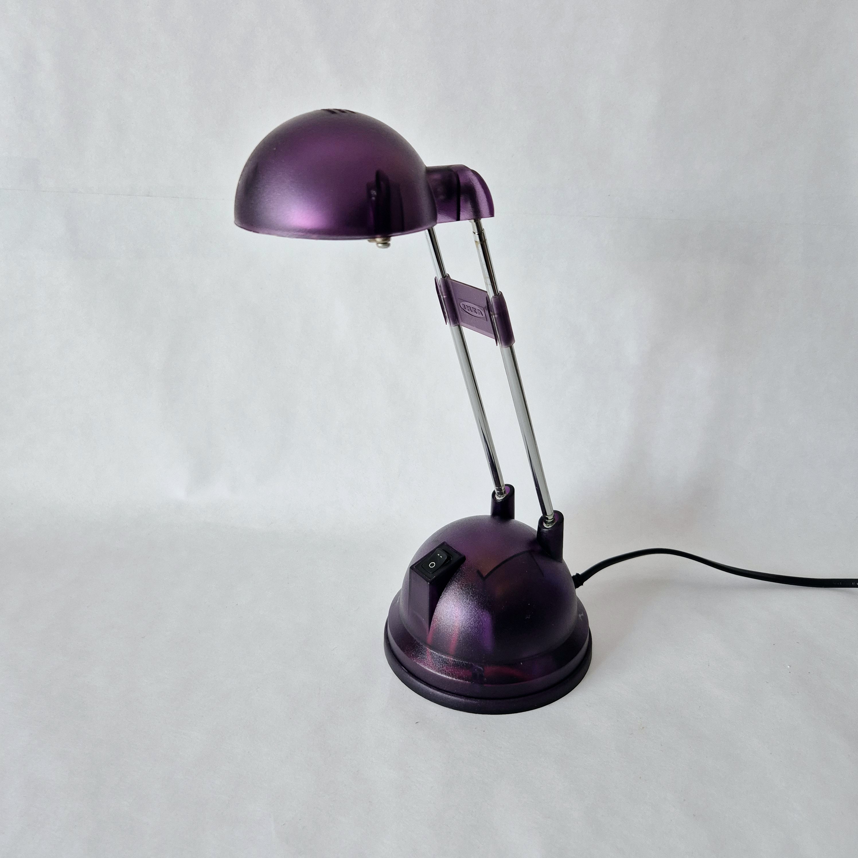 IKEA Espressivo Clear telescopische Bureaulamp | Retro 1990s Space Age Y2K Lighting | Wit of paars transparant