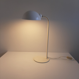 Vintage witte bureaulamp, jaren 70 tafellamp, design werklamp