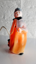 Jaren 50 parfum lampje, dame met lantaarn lampje, parfumlampje