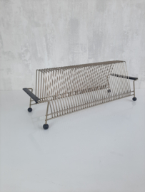 Jaren 70 LP rek, vintage standaard met 40 sleuven, platenrek