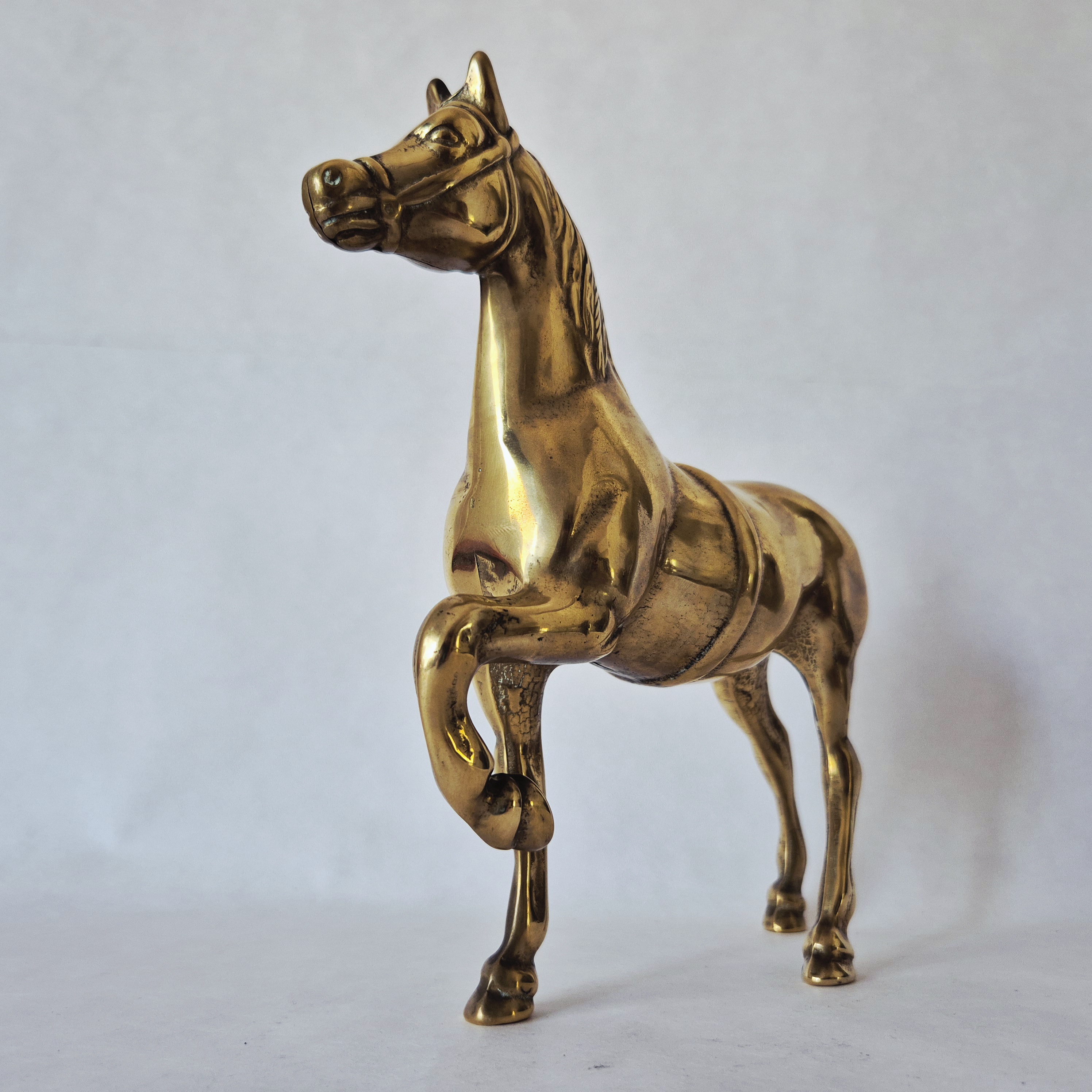 Vintage messing beeld paard
