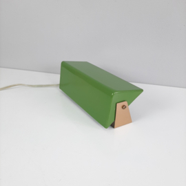 Vintage wandlamp | leeslamp groen met goud | Industrieel