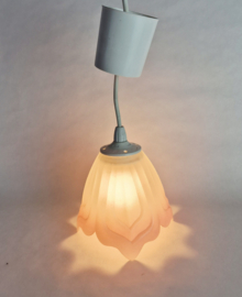 Glazen hanglamp roze | Romantische hanglamp in de vorm van een bloem
