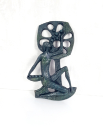 70s kunstwerk, Kunsthars, jaren 70, vintage kunst, wandsculptuur