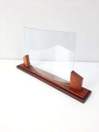 Art Deco fotolijst | Hout met halfrond glas | Jaren 30 lijst